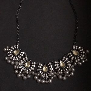 Dark pearl statement necklace